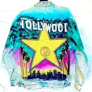 Tony Alamo Vintage 1988 "HOLLYWOOD" Airbrushed Denim & Crystal Jacket